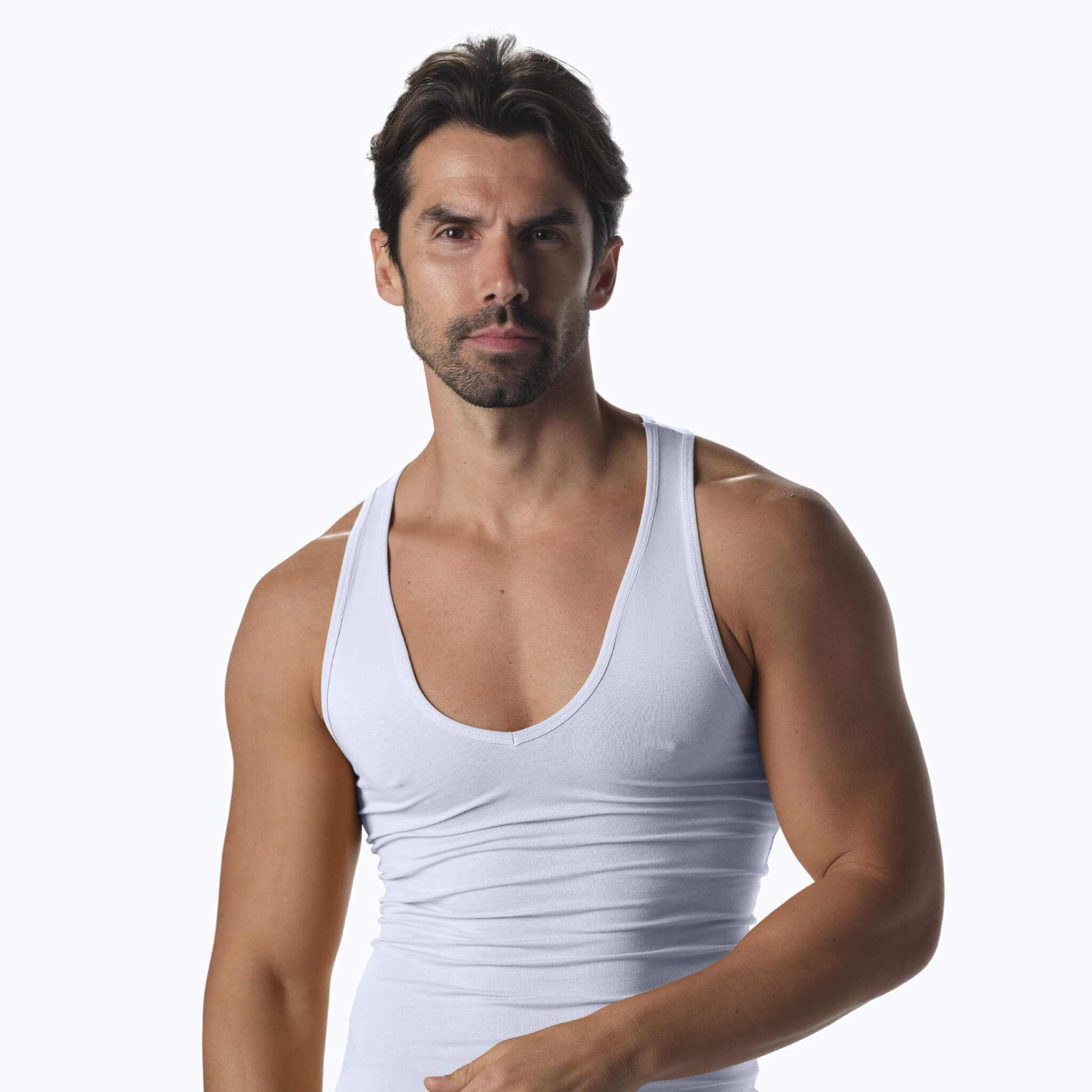 Modern Curved V-Neck Tank