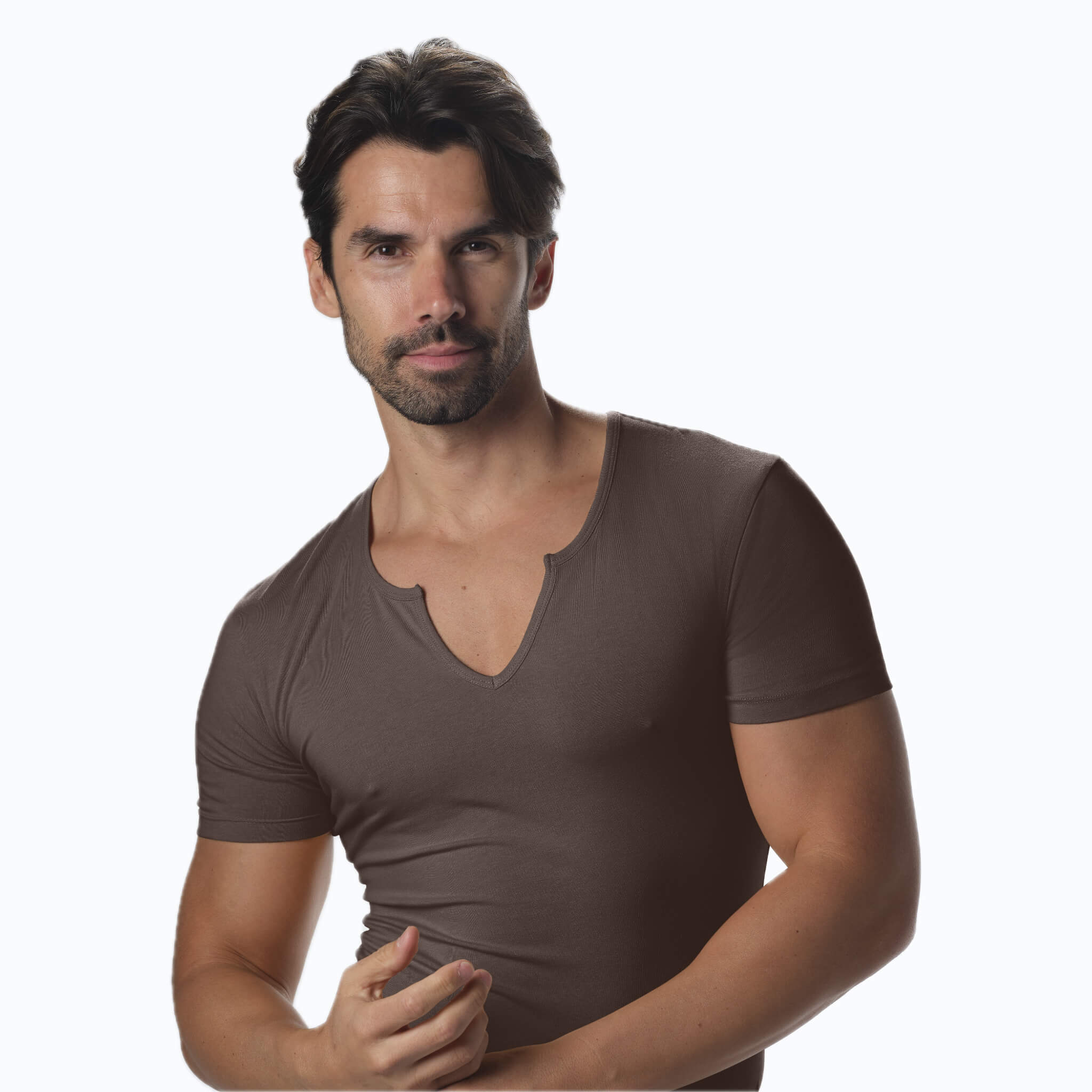 Nouveau Notched V-Neck Short Sleeve Tee