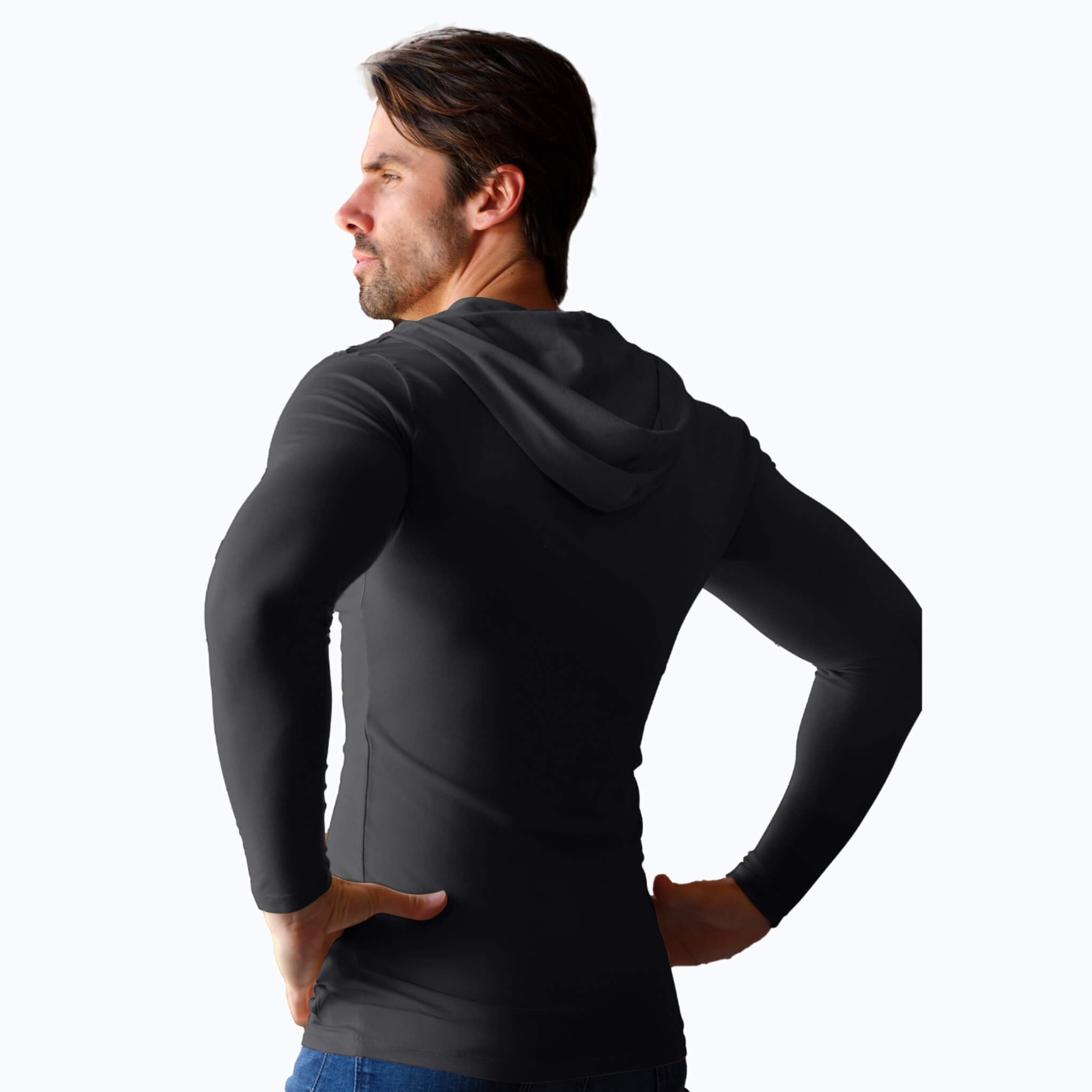 Nouveau Notched V-Neck Long Sleeve Hoodie